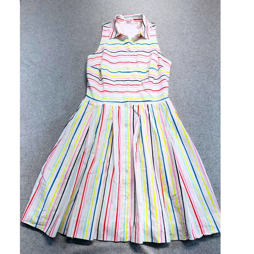 Original Vintage Penguin Shirtdress Womens 4 Multi Stripe Sleeveless Retro Flare